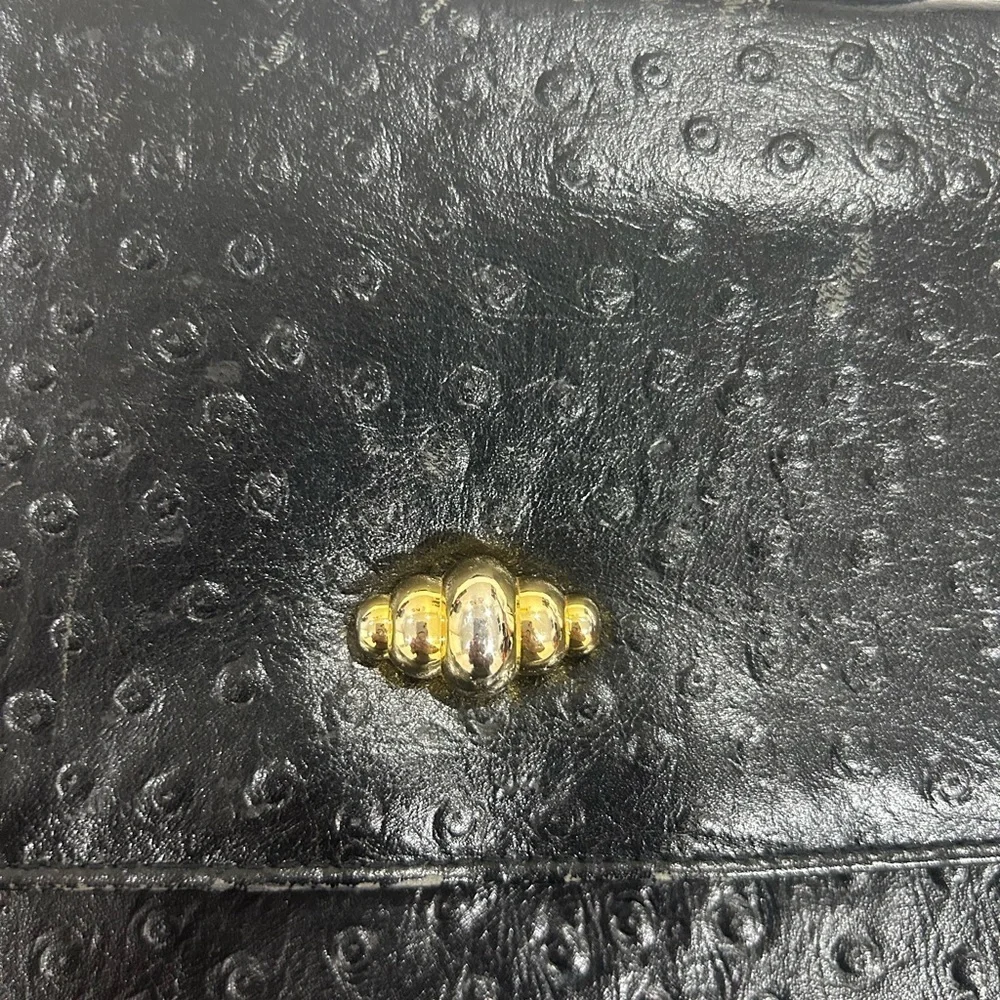 Giani Bernini Ostritch Leather Satchel with Gold Accent